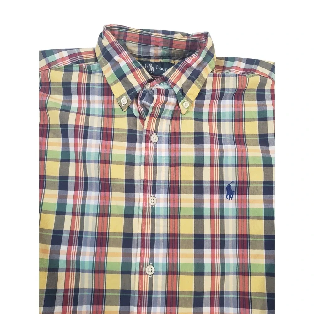 Ralph Lauren‎ Button Up Long Sleeve Shirt Mens Multicolor S Plaid Classic Fit
